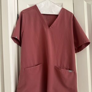 Figs Casma Mauve Scrub Top